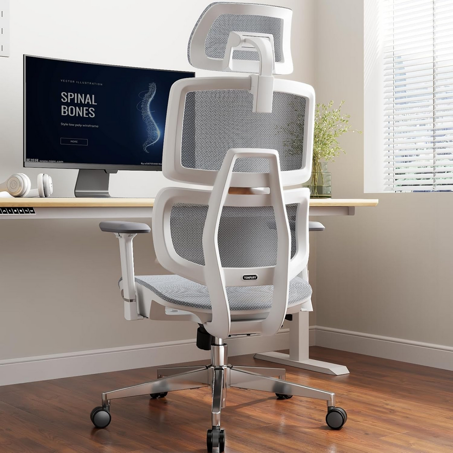 Ergonomic Office Chair - Breathable High Back Armchair with Mesh Lumbar Support