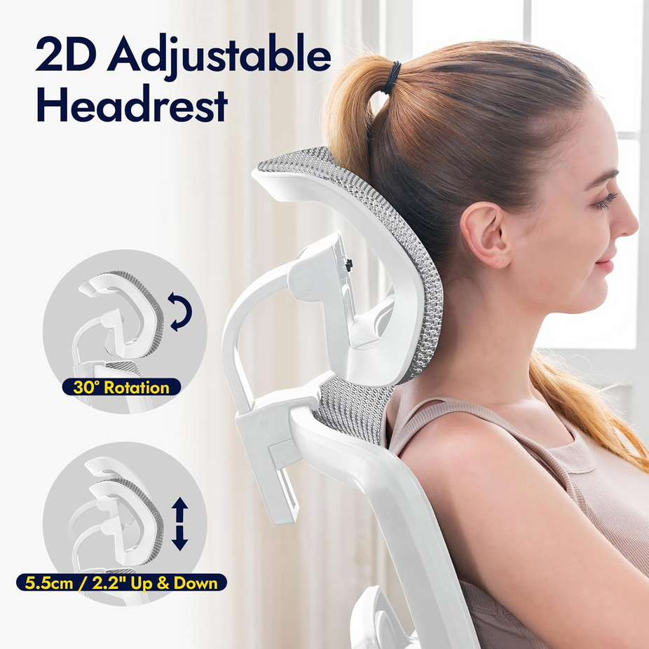 Ergonomic Office Chair - Breathable High Back Armchair with Mesh Lumbar Support