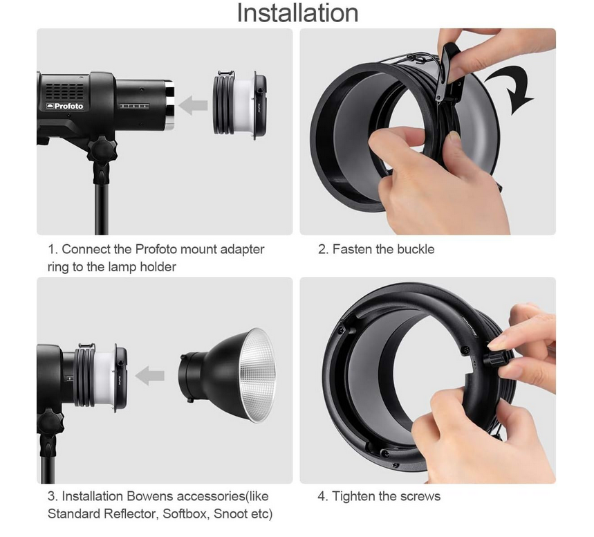 Photo Studio Profoto Speedring to Bowens Mount Converter Monolight Interchangeable Adapter Ring
