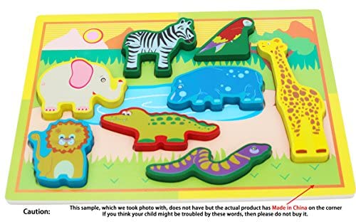 Wooden Animal Puzzles for 18 Months Toddlers