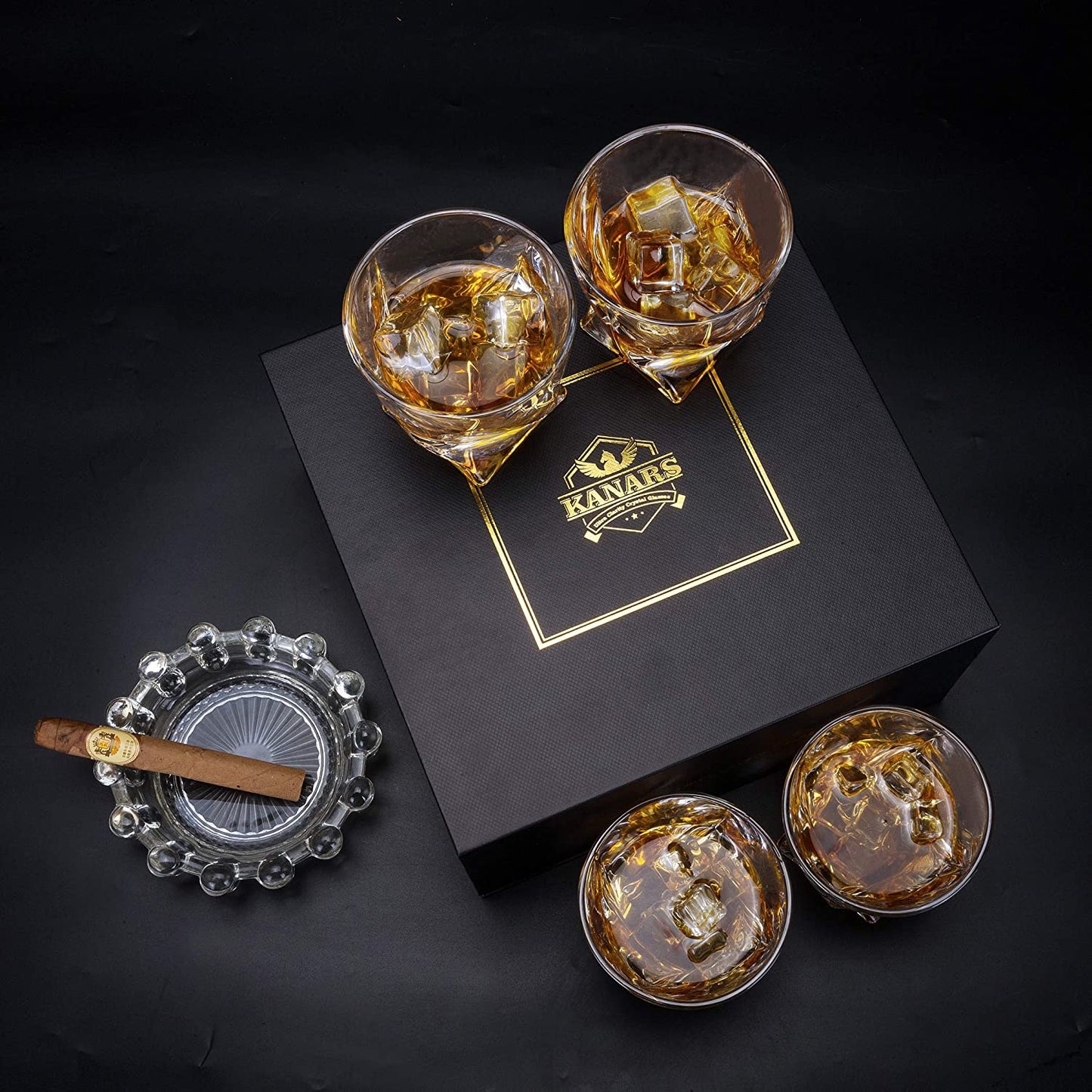 No-Lead Crystal Whiskey Glass Set of 4, 300ml