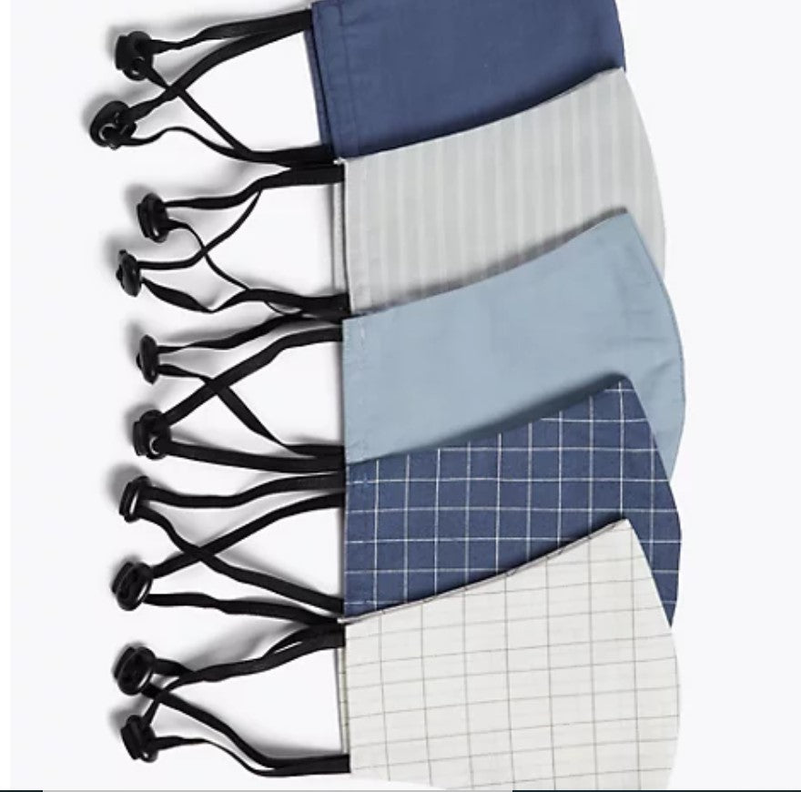 5 Pack Reusable & Adjustable Adult Face Mask