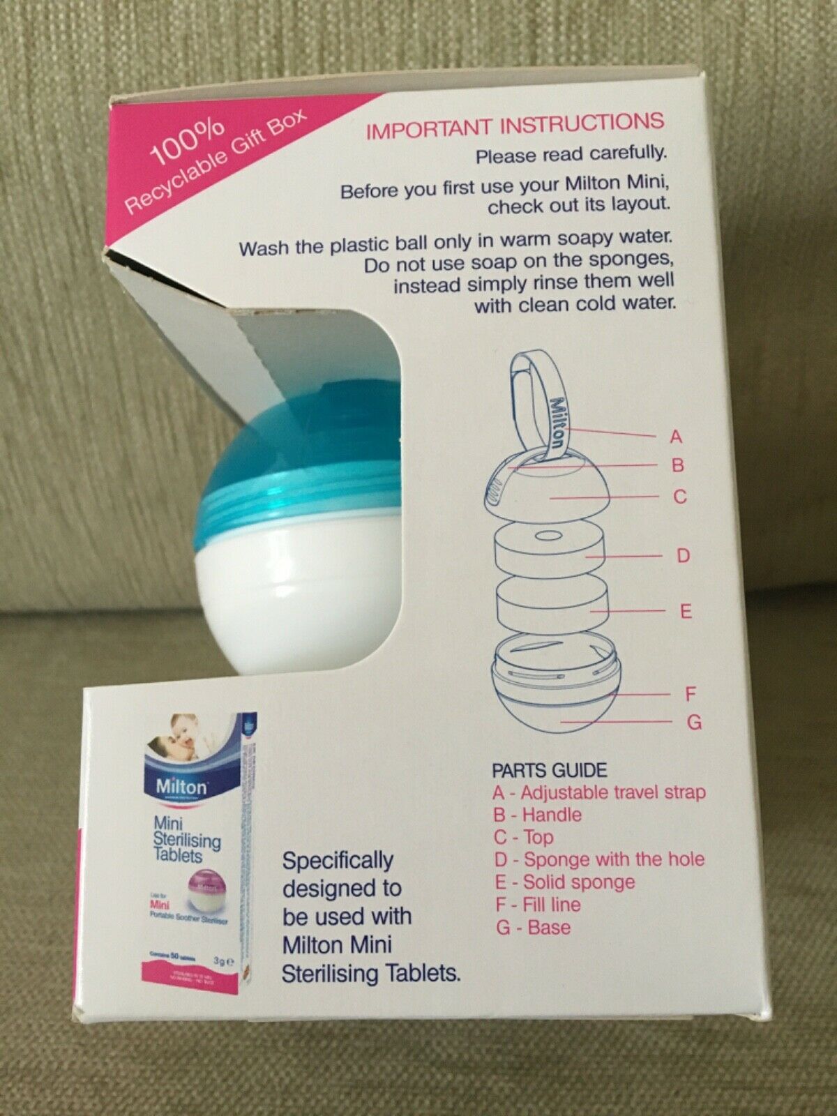 Mini Portable Soother Steriliser Blue