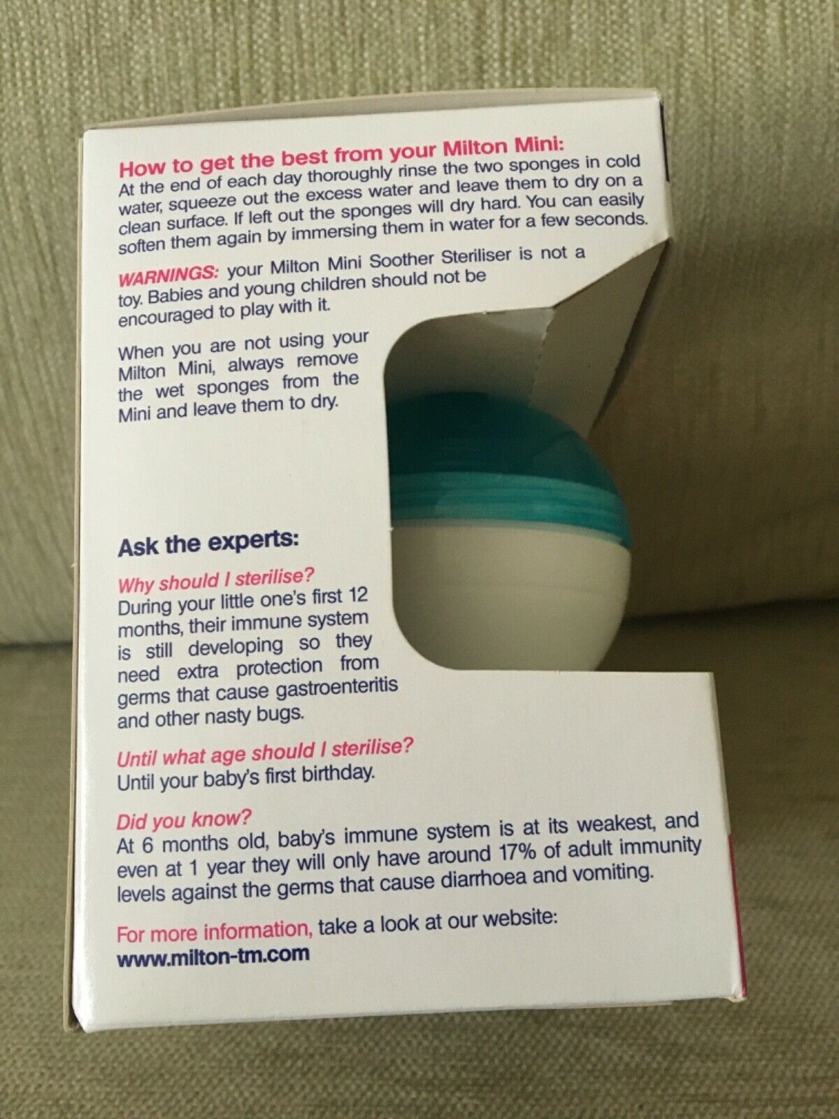 Mini Portable Soother Steriliser Blue