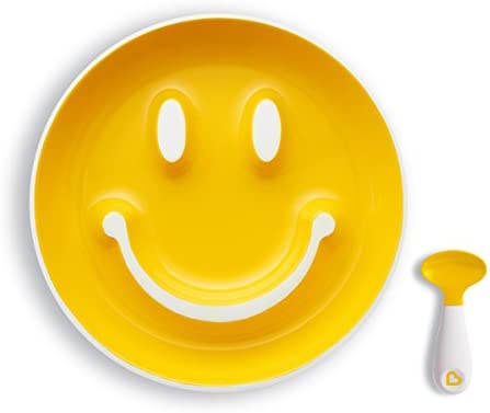 Smile 'n Scoop Suction Training Plate and Spoon Set, Yellow