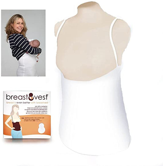 Breastfeeding Breast Vest Top White–Small