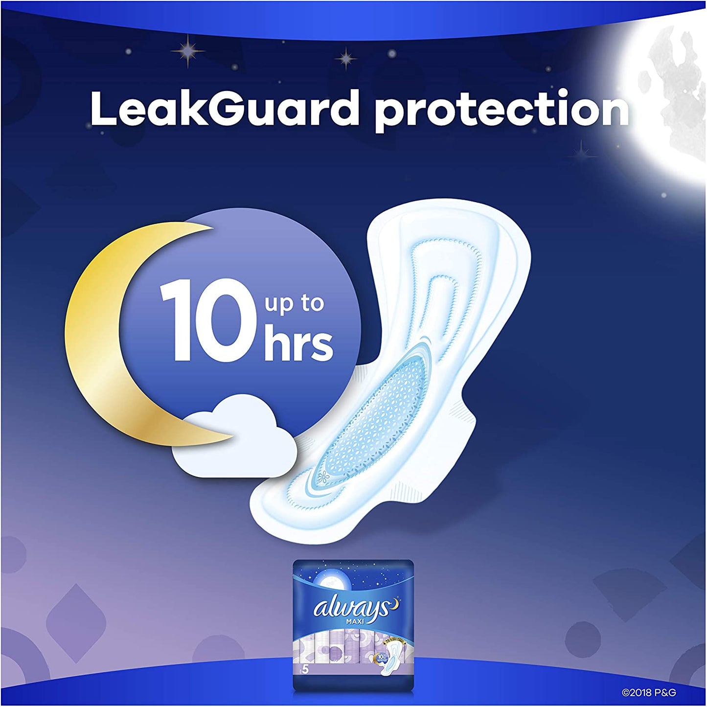 Maxi Size 5 Extra Heavy Overnight Pads with Wings Unscented, 20 Count
