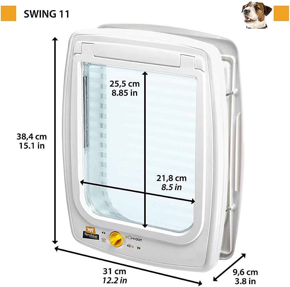 Pet Door for cats and dogs SWING 11- Pet type Dog (White)