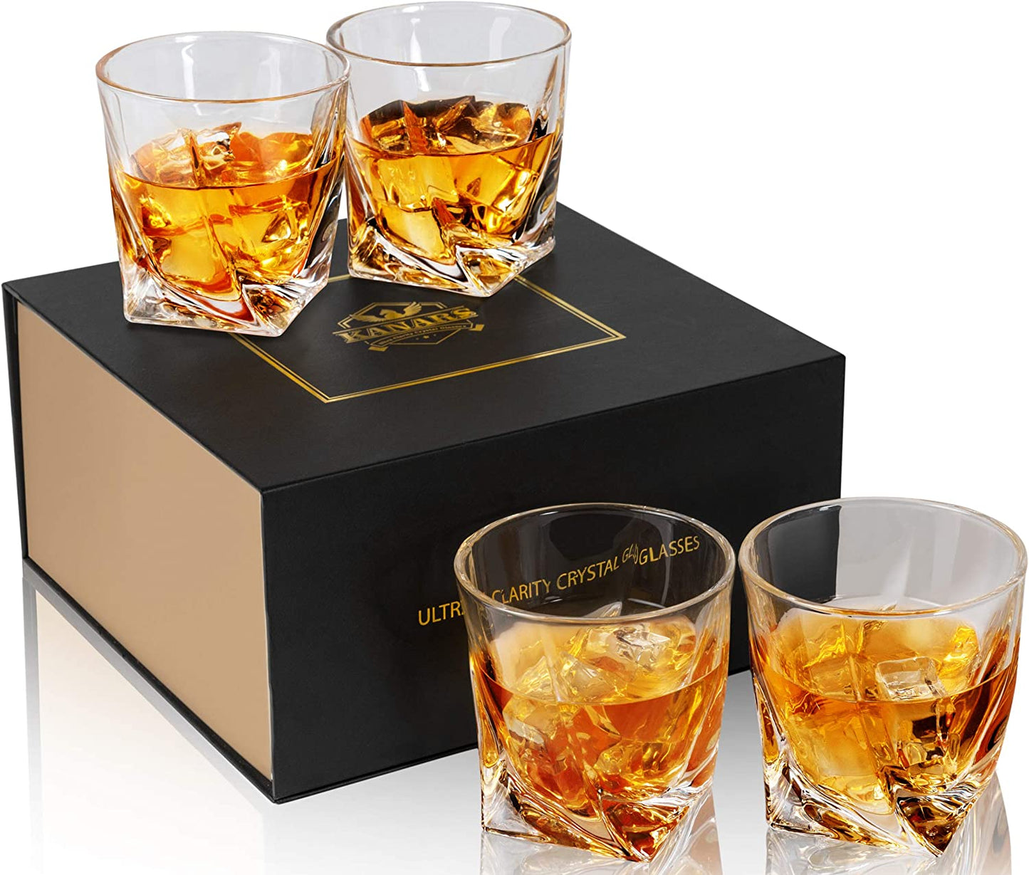 No-Lead Crystal Whiskey Glass Set of 4, 300ml