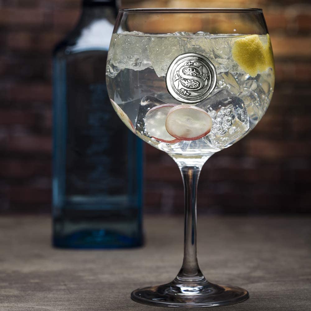 Personalised Gin Glass with Your Choice of Initial Unique Birthdays, Anniversaries (S) Gift