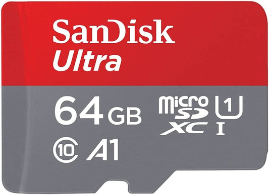Ultra 64 GB microSDXC Memory Card + SD Adapter -Red/Grey